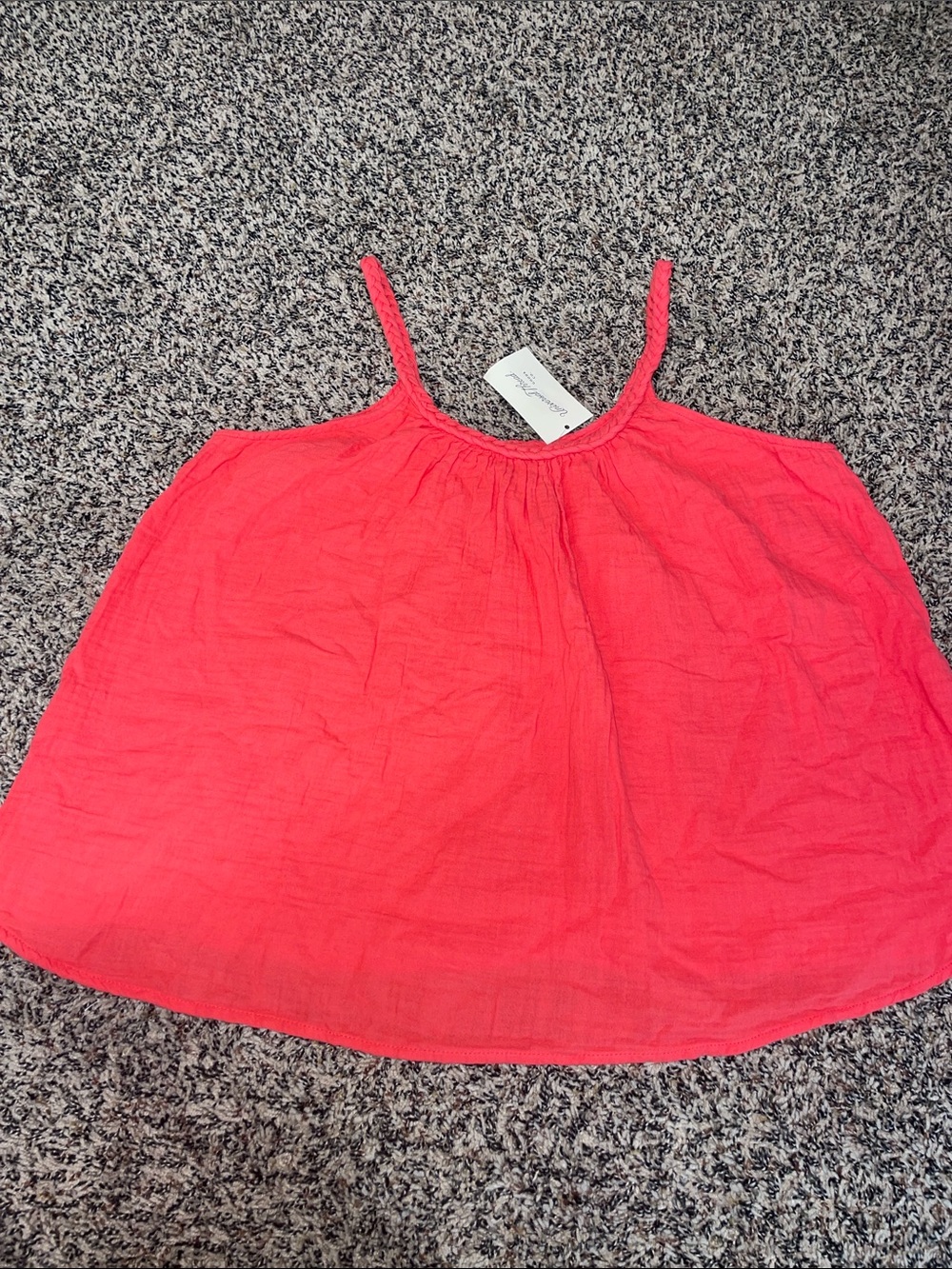 Universal Thread Bohemian Cotton Braided Strap Coral Flowy Tank M NWT